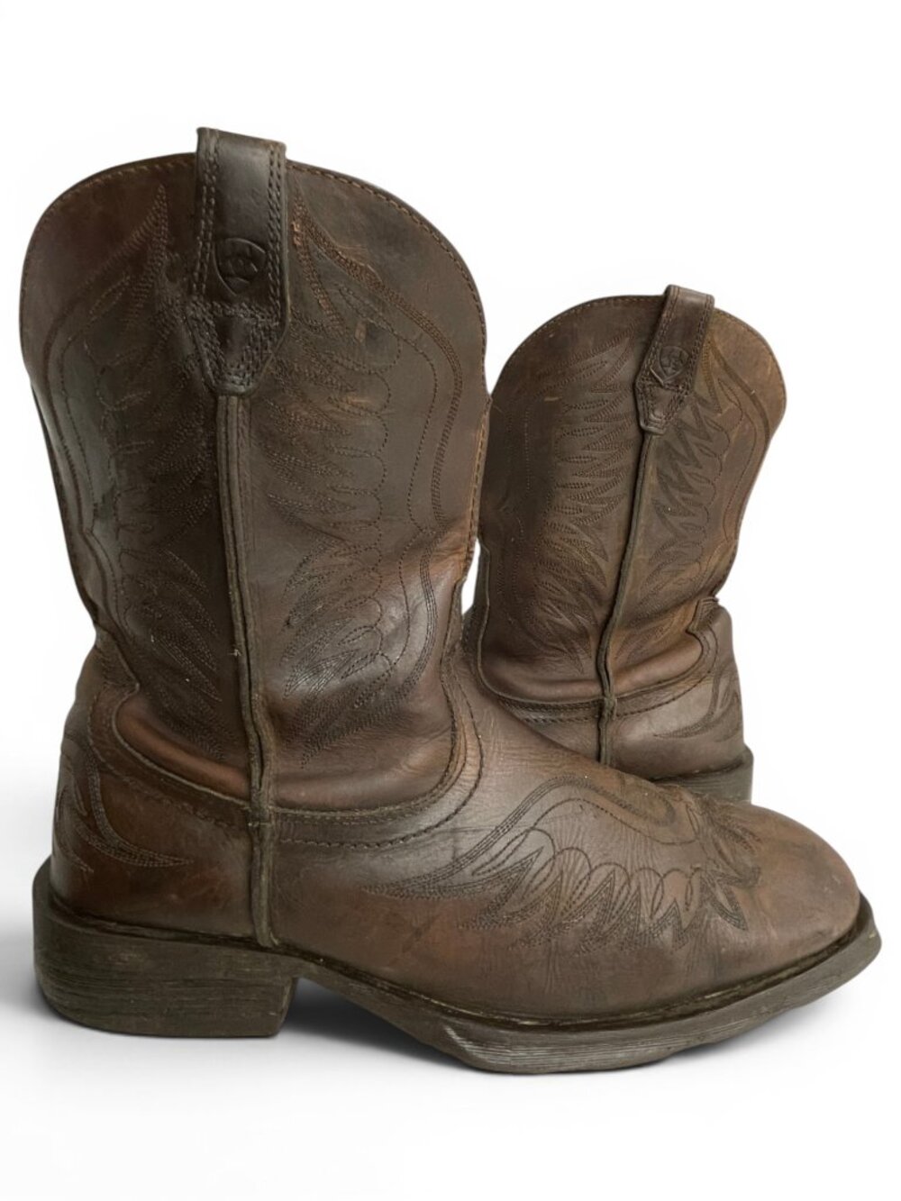 Ariat Square Toe Brown Leather Rambler Cowboy Western Boots Men's 12 EE Wide